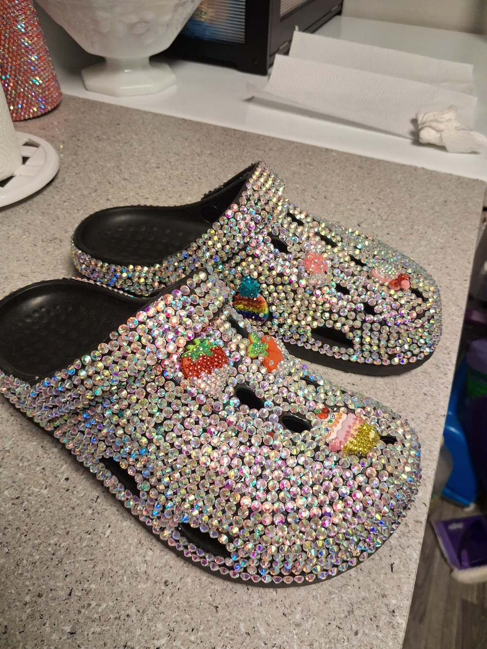 Women's Bedazzled Slip-On Clog - Iridescent Crystal
